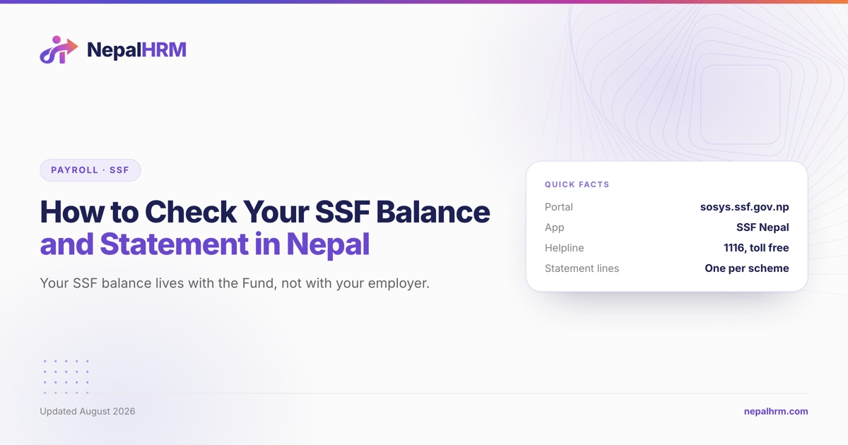 An SSF contributor statement split into four scheme lines with old-age protection as the largest